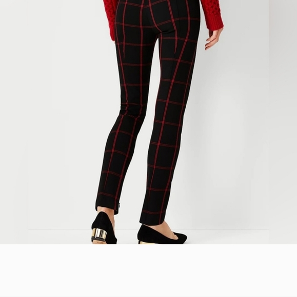 Black Windowpane Pants with Side Zippers, Size 00 (NWOT) - Picture 2 of 6